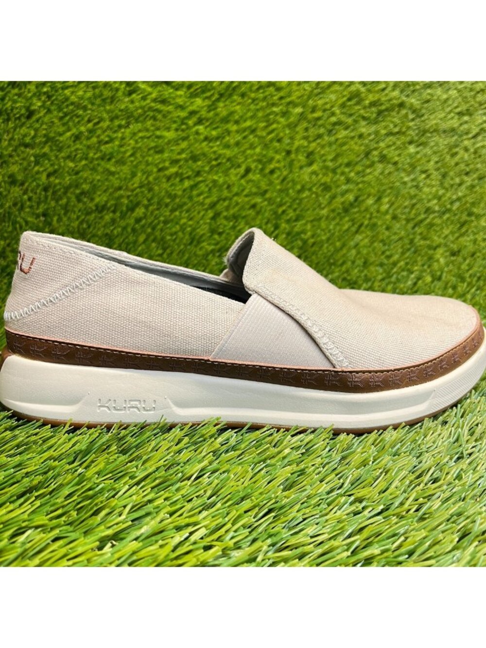 Kuru Roam Atla Classic Womens Size 7.5 Beige Brown Casual Walking Slip-On Shoes